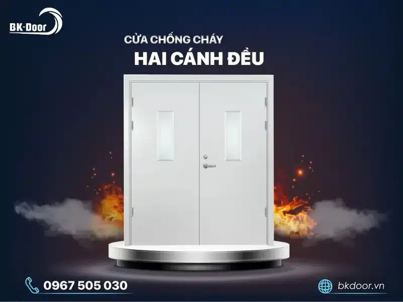 Cửa chống cháy 2 cánh đều