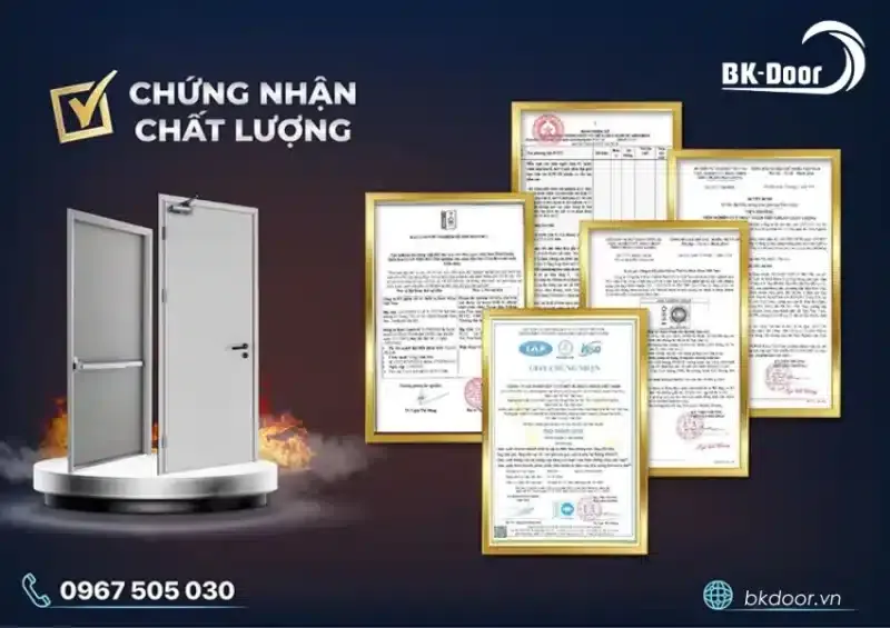 Chứng nhận chất lượng cửa chống cháy tại BK-Door
