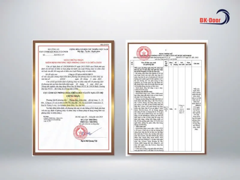 Thiếu giấy kiểm định cửa chống cháy, có nghiệm thu được không?